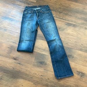 Dark wash boot cut low rise